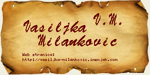 Vasiljka Milanković vizit kartica